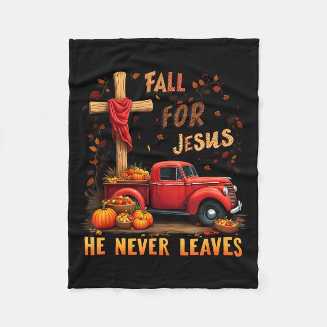 Couverture Polaire Jesus My Favourite Season Fall Christian Thanksgiv (Devant)