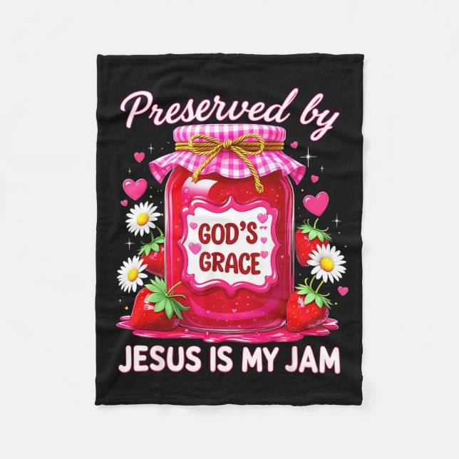 Couverture Polaire Jesus My Jam Strawberry Coquette Nk Preserved God’ (Devant)