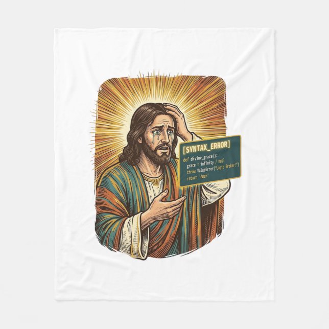 Couverture Polaire Jésus pleurant Erreur de syntaxe Codage Programmeu (Devant)