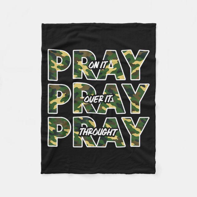 Couverture Polaire Jesus Pray On It Pray Over It Pray Throught Camo F (Devant)
