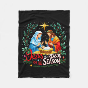 Couverture Polaire Jésus raison de la saison de Noël Nativité