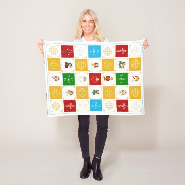 Couverture Polaire Jésus, Saints et Anges (En situation)