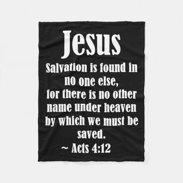 Couverture Polaire Jesus Salvation Acts 4 12 Christian Scripture Bibl (Devant)