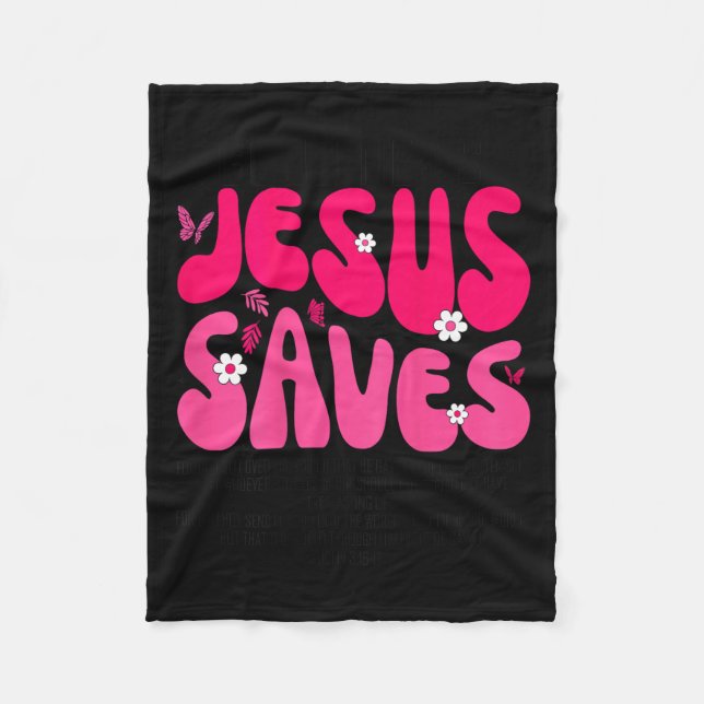 Couverture Polaire Jesus Saves Bible Verse Christian Faith Religious  (Devant)