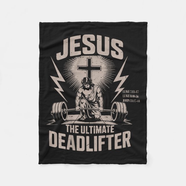 Couverture Polaire Jesus The Ultimate Deadlifter Funny Christian Gym  (Devant)