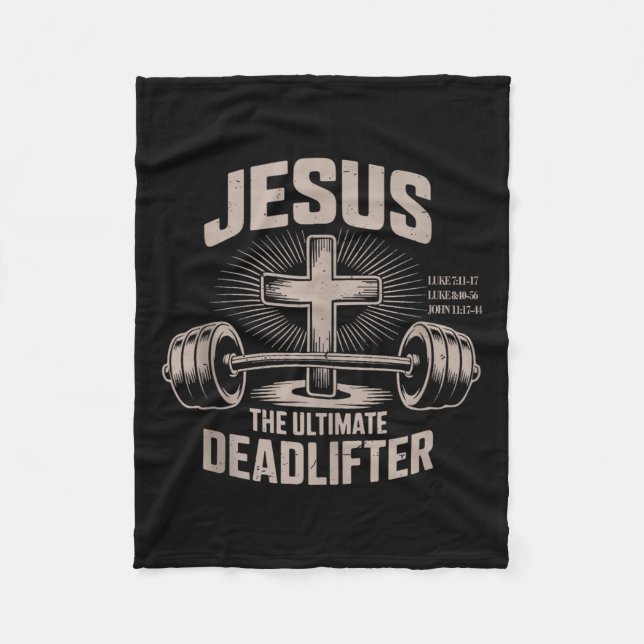 Couverture Polaire Jesus The Ultimate Deadlifter Muscle Kid Funny Chr (Devant)