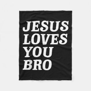 Couverture Polaire Jésus Vous Aime Bro, Foi Chrétienne Amusante Retro