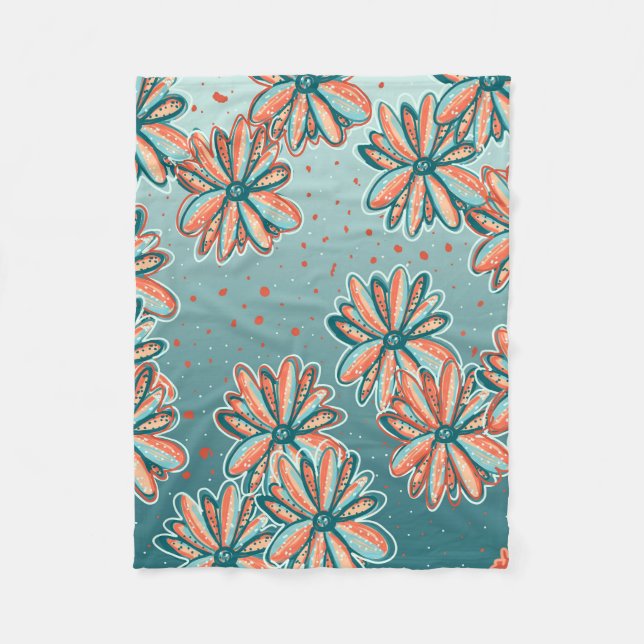 Couverture Polaire Jetez une couverture, des fleurs d'orange par Lisa (Devant)