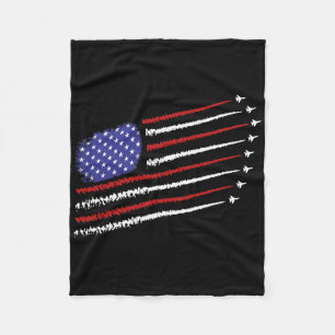 Couverture Polaire Jets De Combat Avec Drapeau Américain Américain 4