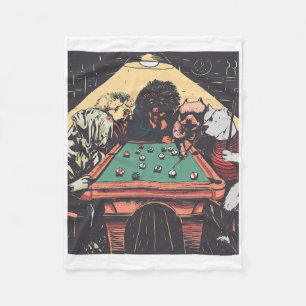 Couverture Polaire Jeu Chiens De Nuit Sur Billard Billard Table Tir 8