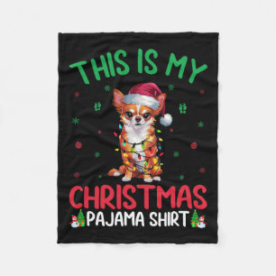 Couverture Polaire Jeu d'arbre de Noël moche Père Noël Chow Chien Cho