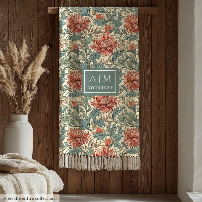 Couverture Polaire Jeu d'art botanique pastel de charme Morris (Charming Morris style pastel botanical art throw Fleece Blanket)