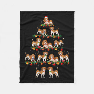 Couverture Polaire Jeu de famille fixe Noël correspondant Chien Beagl