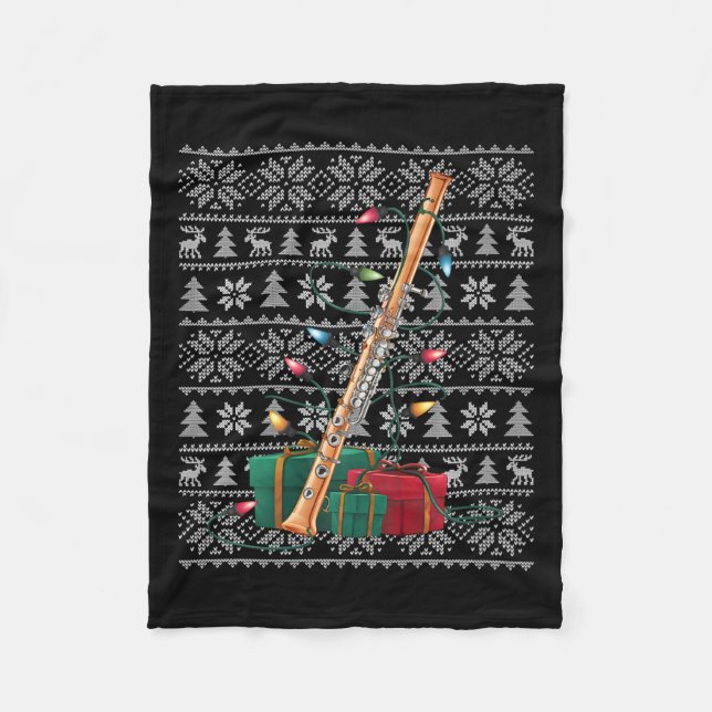 Couverture Polaire Jeu de Noël Sweater Style Flute musicale moche Noë (Devant)