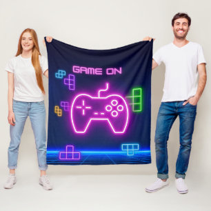 Couverture Polaire Jeu sur le joueur vidéo néon