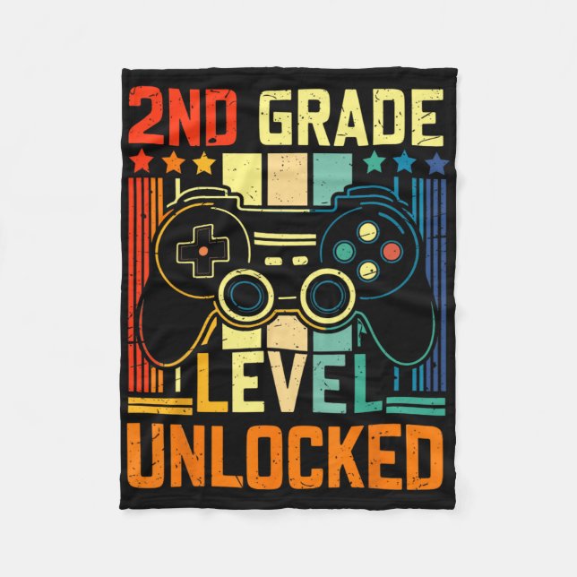 Couverture Polaire Jeu Vidéo Déverrouillé De 2E Année À L'École (Devant)
