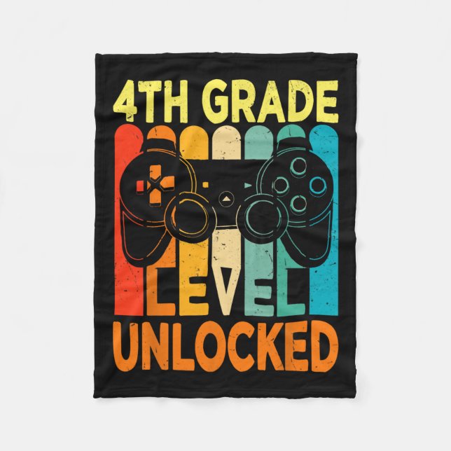 Couverture Polaire Jeu vidéo déverrouillé de 4e année à l'école (Devant)
