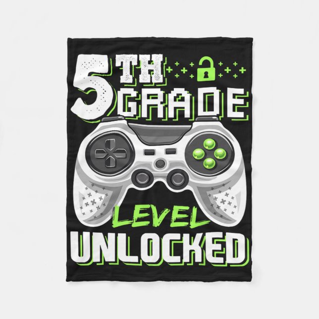 Couverture Polaire Jeu vidéo déverrouillé de 5e année à l'école (Devant)