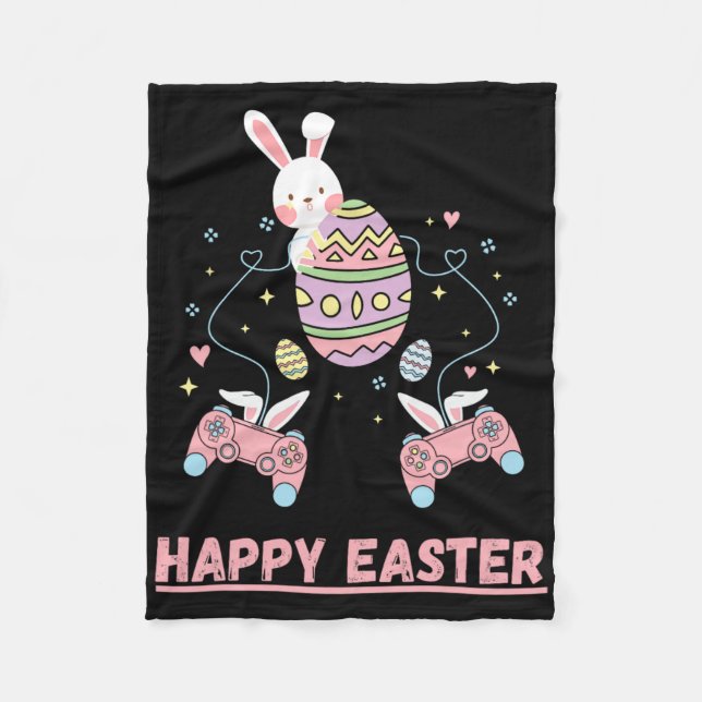 Couverture Polaire Jeu Vidéo Drôle Pâques Bunny Game Contrôleur Ga (Devant)