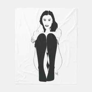 Couverture Polaire Jeune femme assise