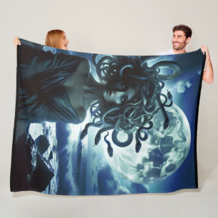 Couverture Polaire Jeune Méduse jolie par la Lune et l'Océan