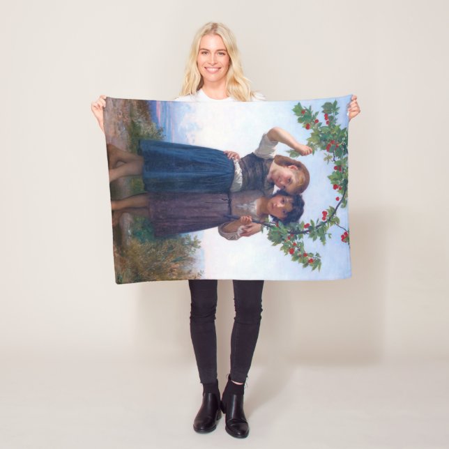 Couverture Polaire Jeunes filles au rameau de cerisier, Bouguereau (En situation)
