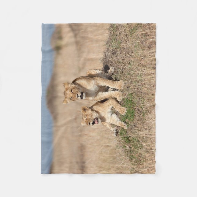 Couverture Polaire Jeunes lions (Devant)