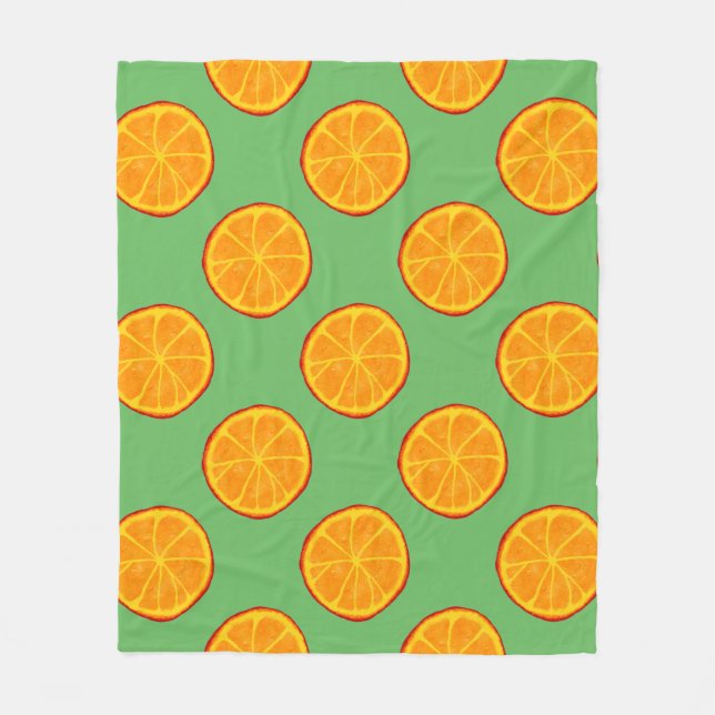 Couverture Polaire Jicy Oranges Custom Fleece Blanche (Devant)