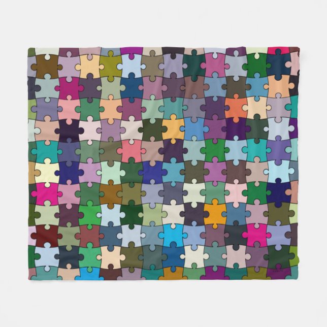 Couverture Polaire Jigsaw Fleece Blanche (Devant (Horizontal))