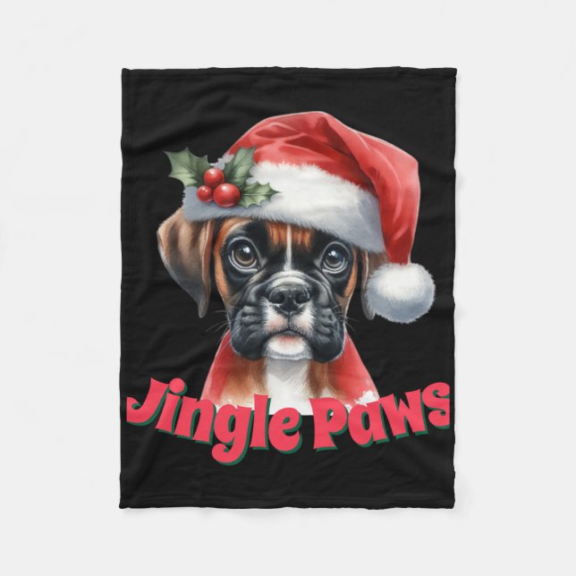Couverture Polaire Jingle Paws And Boxer Dog Joy T Shirt  (Devant)
