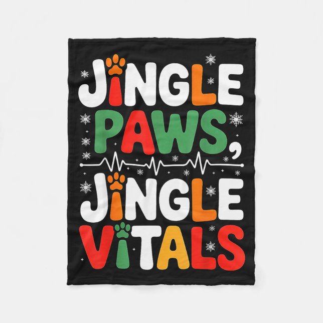 Couverture Polaire Jingle Paws Jingle Vitals Funny Vet Nurse Xmas  (Devant)