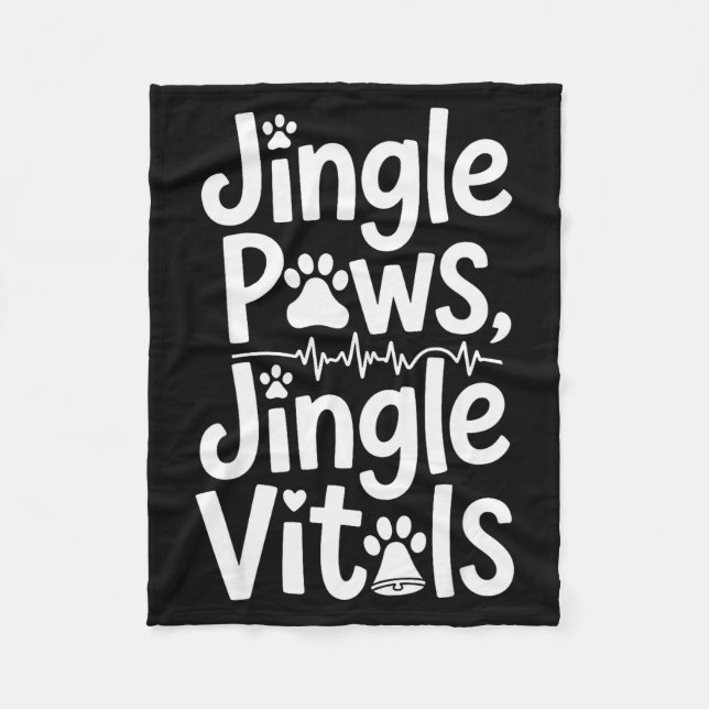 Couverture Polaire Jingle Paws Jingle Vitals Funny Vet Nurse Xmas  (Devant)
