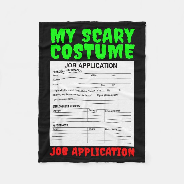 Couverture Polaire Job Application Funny Y Halloween Costume Trick Or (Devant)