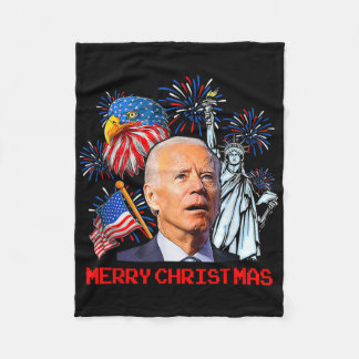Couverture Polaire Joe Biden Confus Patriotique Joyeux Noël Pour 4