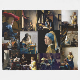 Couverture Polaire Johannes Vermeer - Patchwork de chefs-d'oeuvre