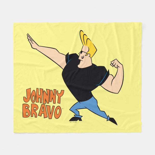 Couverture Polaire Johnny Bravo Flexing (Devant (Horizontal))