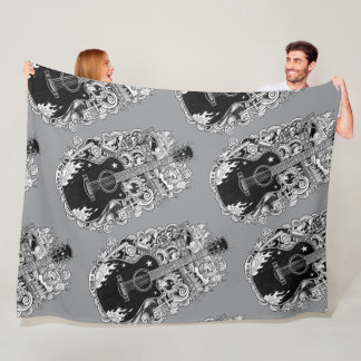 Couverture Polaire Johnny Cash Inspired Guitar Blanket