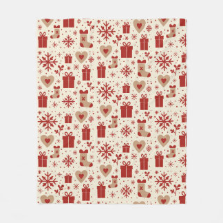 Couverture Polaire Joie de Noël scandinave