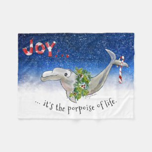 Couverture Polaire Joie Noël Dolphin Porpoise of Life Stars