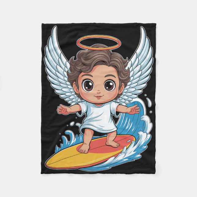 Couverture Polaire Joli ange de surf Chibi  (Devant)