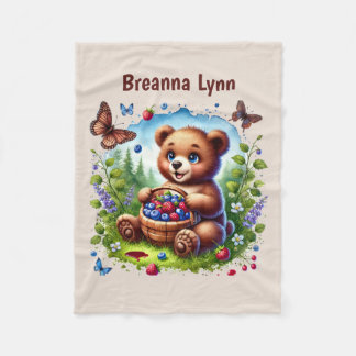 Couverture Polaire Joli bébé ours ajouter le nom