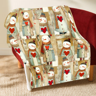 Couverture Polaire Joli Bonhomme de Neige Fantaisiste Amour de la Ter