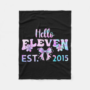 Couverture Polaire Joli bonjour 11 ans depuis 2015 tie dye 11ème