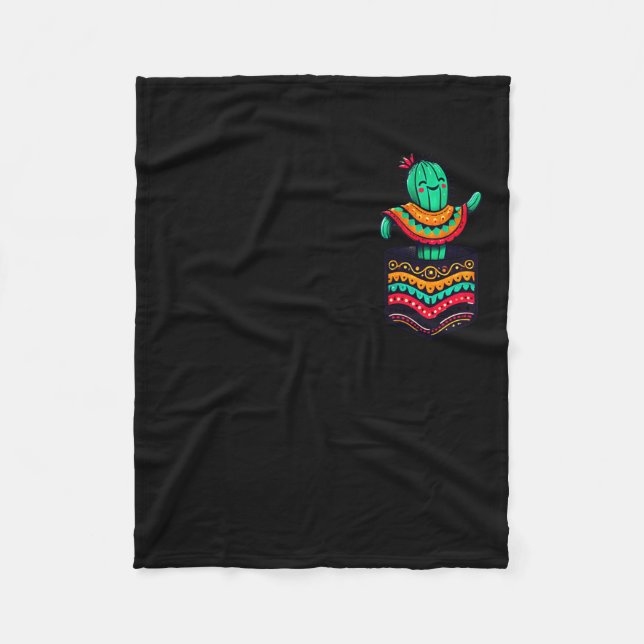 Couverture Polaire Joli cactus de poche serape cinco de mayo mexicain (Devant)