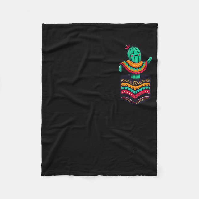 Couverture Polaire Joli Cactus de poche Serape Cinco De Mayo Mexicain (Devant)