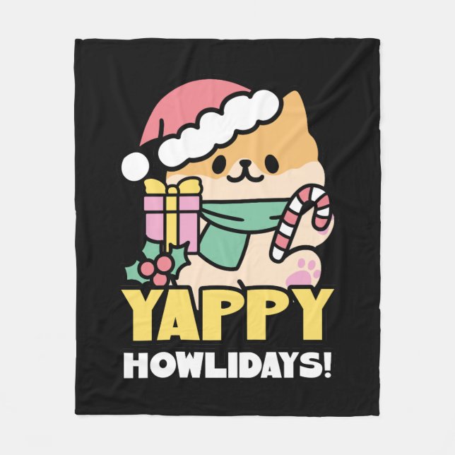 Couverture Polaire Joli chien de Noël - Yappy Howlidays  (Devant)