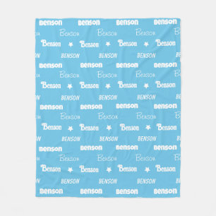 Couverture Polaire Joli ciel bleu personnalisé avec nom répétitif
