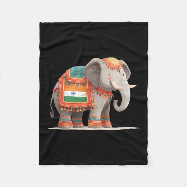 Couverture Polaire Joli Costume D'Éléphant Pour Les Couleurs Indienne (Devant)