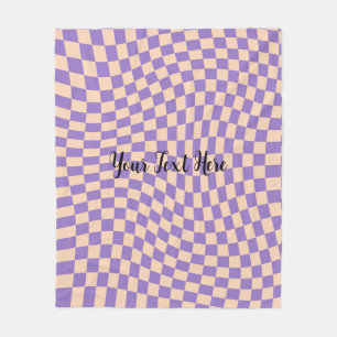 Couverture Polaire Joli Damier Déformé Rétro Lavande