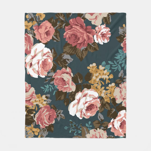 Couverture Polaire joli design de fleur illustration textile art, pat (Devant)